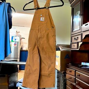 Child Carhart canvas unlined bib front overalls